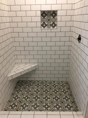 Restroom Flooring — Tile & Stone Installation Services project by Visions Tile And Stone, Incorporated