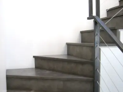 Cement stair treads — Tile & Stone Installation Services project by Tahoe Tile & Decorative Finishes