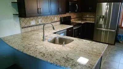 Dalton Chocolate Cabinets — Tile & Stone Installation Services project by Quality Stone Concepts