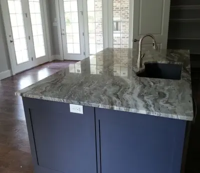 Brown Fantasy Kitchen — Tile & Stone Installation Services project by Ecstatic Stone, LLC