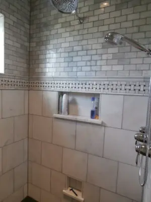 Grumbine Main Bathroom/Shower — Tile & Stone Installation Services project by JD Tile