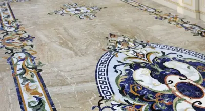Aalto Marble Inlay - Stone & Concrete Installation in Fairfield, IA