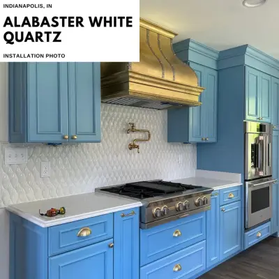 Alabaster White Kitchen in Indianapolis, IN — Tile & Stone Installation Services project by Granite America