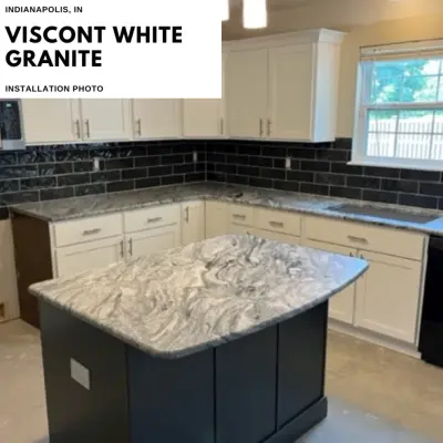Indianapolis, IN - Viscont White Granite Kitchen Project — Tile & Stone Installation Services project by Granite America