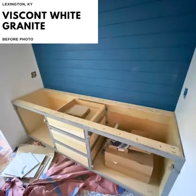 Viscont White Kitchen and Vanity in Lexington, KY — Tile & Stone Installation Services project by Granite America
