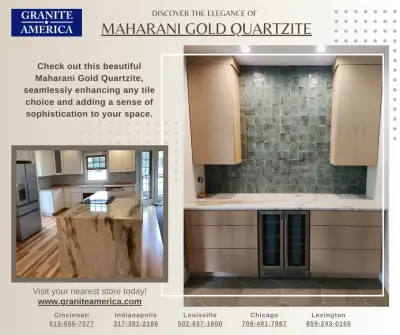 Maharani Gold Stone — Tile & Stone Installation Services project by Granite America