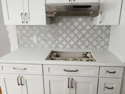 Marble Wall Tile in White from Marseille — Tile & Stone Installation Services project by Davey Tile