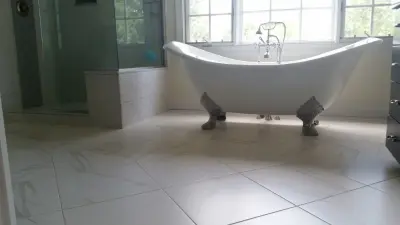 Contemporary-Traditional Bathroom — Tile & Stone Installation Services project by Tile With Style