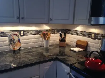 Tile Backsplash Wraparound — Tile & Stone Installation Services project by VersaTile Interiors