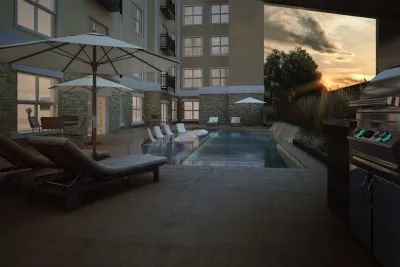 Plaza Metropolitan Luxury Pool - Kansas City, MO — Landscape Design project by Lorax Design Group in Kansas City