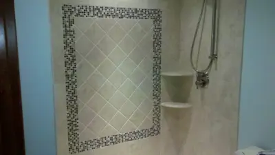 bathroom wall niche — Tile & Stone Installation Services project by Big City Tile & Stone, LLC