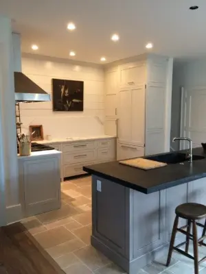 Smoke Soapstone and Calacatta Gold Marble — Tile & Stone Installation Services project by Stone Creek Surfaces