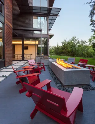 Cedar Creek Water + Fire Feature by Lorax Design Group