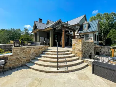 Travertine Pavers and Copings for Your Pool, Patio, and Pathways — Tile & Stone Installation Services project by NT Pavers