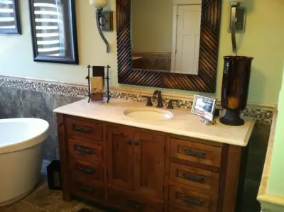 Quartz Vanity Surfaces — Tile & Stone Installation Services project by Unique Granite & Marble