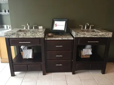 Double Sink Vanities — Tile & Stone Installation Services project by Unique Granite & Marble