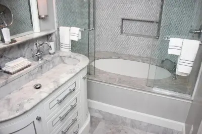Opulent Marble Restrooms — Tile & Stone Installation Services project by Unique Granite & Marble