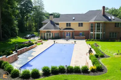 Muttontown, NY Walnut Travertine — Tile & Stone Installation Services project by NT Pavers