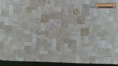 Jamaica Walnut Travertine Initiative — Tile & Stone Installation Services project by NT Pavers