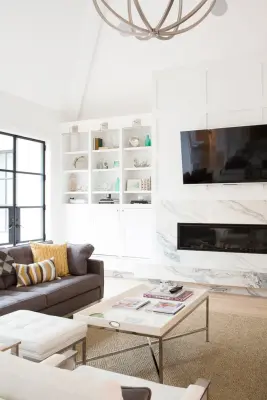 White Marble Hearth Enclosure — Tile & Stone Installation Services project by Stone Creek Surfaces