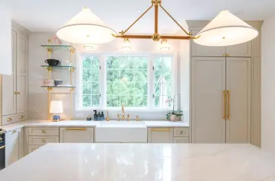 A Serene Blend of Green and White Kitchen Makeover by Boss Design Center