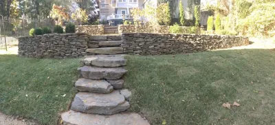 Stone Walls - Rivermont Avenue — Landscape Design project by Lynchburg Landscapes, Inc. in Lynchburg