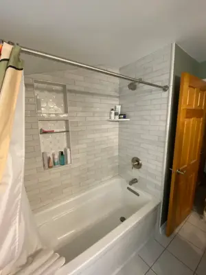 Craftsman Subway Tub Enclosure by Paramount Tile Design