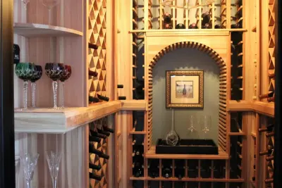 Atlanta - Transformation of powder room into bespoke Wine Cellar by Intown Craftsmen