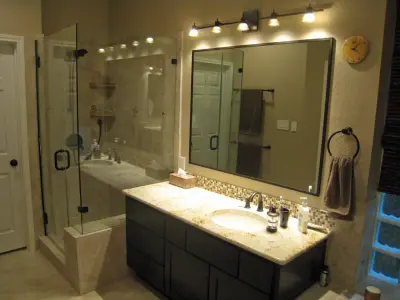 Austin Master Bath Renovation Transition by Round Rock Restoration