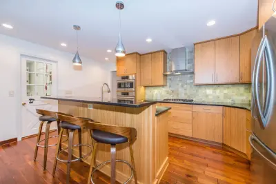 Contemporary Bamboo Kitchen in Randolph by JMC Home Remodeling
