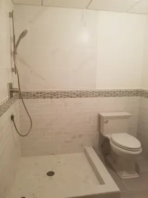 Bathroom Renovation in the Basement by Reynolds Design And Remodeling