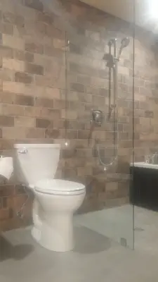 Bathroom Renovation in Basement by Tile KC