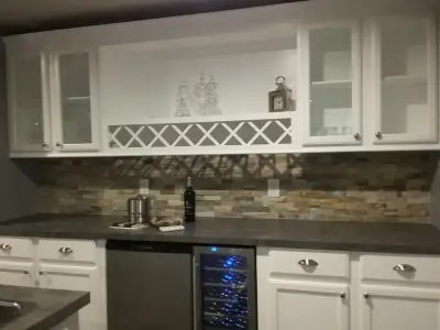Brownsburg, Indiana Basement Renovation with Bar Area — Kitchen Remodeling project by EWC Home Services & Design