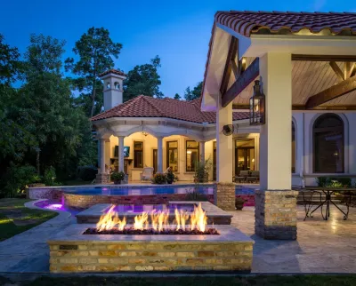 The Modern Pool with French Quarter Facades by Marquise Pools