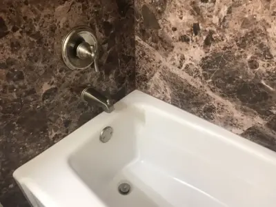 Orange County Bathroom Renovations in Warm and Neutral Tones by American Home Remodeling