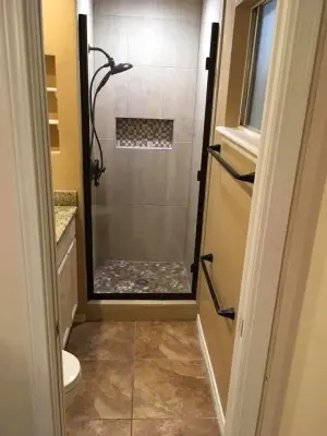 Renovated Master Bathroom — Kitchen Remodeling project by D.R. Construction