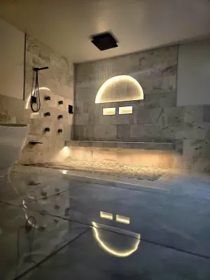 Waterfall Shower Bathroom Renovation — Kitchen Remodeling project by FHR Custom Work