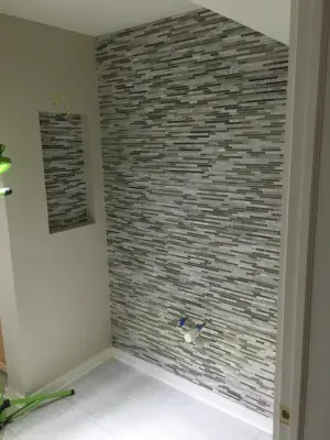 Contemporary White Restroom — Kitchen Remodeling project by Phoenix Home Solutions, LLC