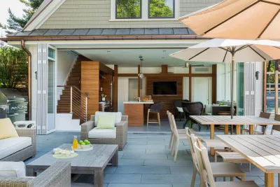Hilltop Gambrel Pool House by Matthew Cunningham Landscape Design LLC