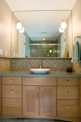 Natural Toned Guest Bathroom — Kitchen Remodeling project by Featured Kitchen And Bath, Inc.