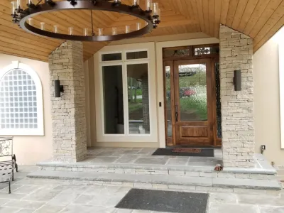 Kowalik Front Entry Portico by Maverick Landscaping, Porch And Patio