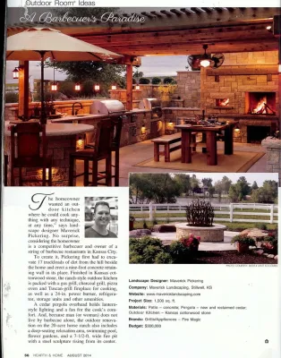 Hearth and Home Magazine Feature Aug 2014 — Landscape Design project by Maverick Landscaping, Porch And Patio
