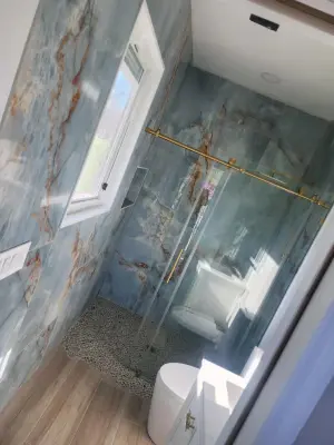 Azure Quartz Bathroom Renovation — Kitchen Remodeling project by FHR Custom Work