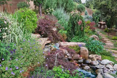 Mountain Retreat with Exotic Plants and Water Feature — Landscape Design project by McCumber Fine Gardens