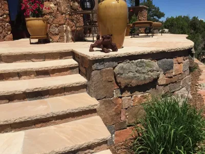 Tesuque hillside terrace — Landscape Design project by McCumber Fine Gardens