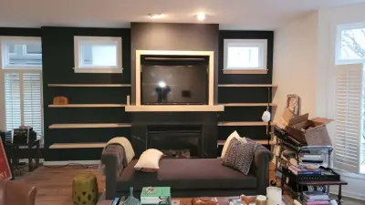 Integrated Bookcase Shelving — Kitchen Remodeling project by CLE Remodeling Company