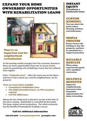 Home Ownership Opportunities Through Rehab Loans by Gesang Remodeling