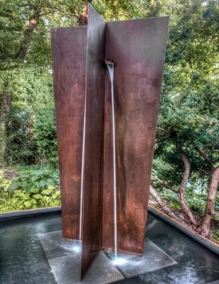 Trapezoid Fountain — Landscape Design project by Modfountain.com in Huntington