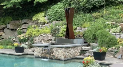 X2 Modfountain - Westport CT — Landscape Design project by Modfountain.com in Westport