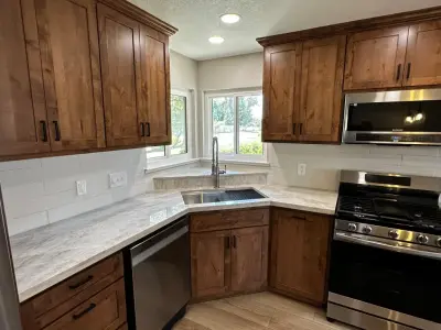 Custom Kitchen in Rustic Alder — Home Renovation & Remodeling Services project by Ponderosa Construction